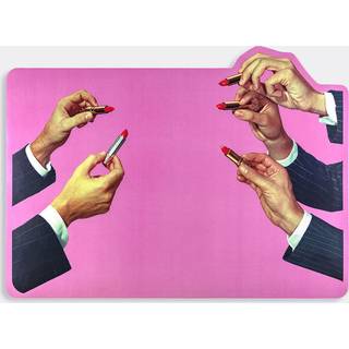 Seletti Table Linens - 'Lipsticks' placemat in PINK CORK, POLYPROPYLENE