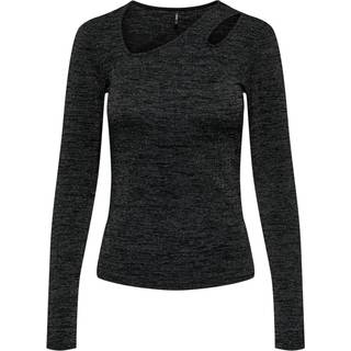 Roma Cut-out Bluse, Black/Silver Glitter, XL