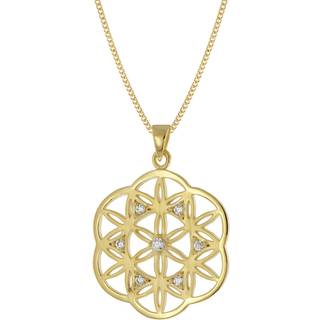 trendor 15950 Damen-Kette Mandala 925 Silber Vergoldet