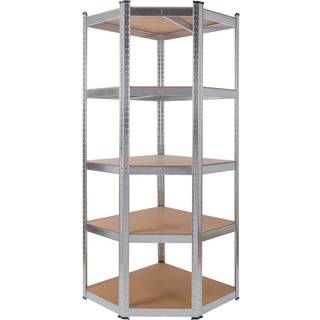Arebos® Kraftig reol 180 x 70 x 70 cm, værkstedsreoler - bæreevne 875 kg - sølv