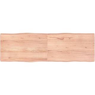 bordplade 160x50x(2-6) cm naturlig kant behandlet træ lysebrun