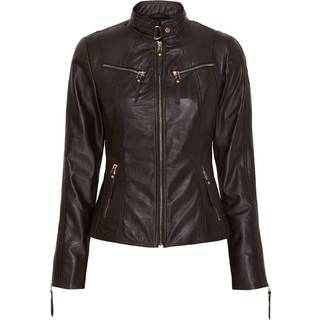 Btfcph Biker Jacket Skind 10245 Deep Coffee Brown W. Light Gol (36)
