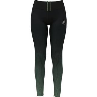 Odlo Print Tight Women - Black, Green, Size L - black