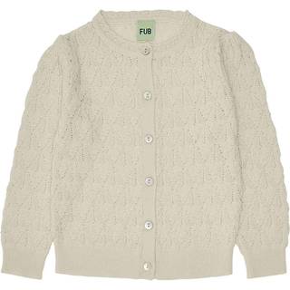 FUB | Uld cardigan pointelle, råhvid