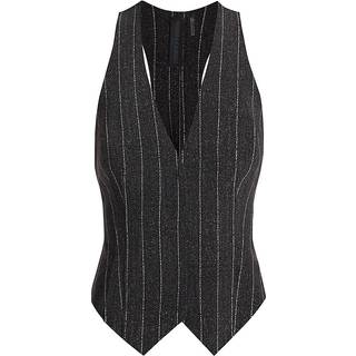 Norma Kamali Chalk stripe racerback vest - grey - XS