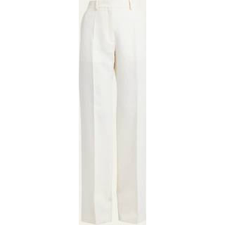 Valentino High-rise wool and silk wide-leg pants - white - M