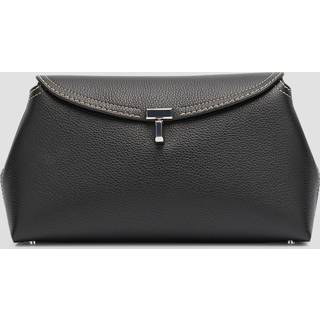 Toteme T-Lock leather clutch - white - One Size
