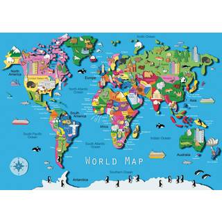 Ravensburger World Map 60 Piece Jigsaw Puzzle For Kids - Hvert stykke er unikke stykker passer perfekt sammen