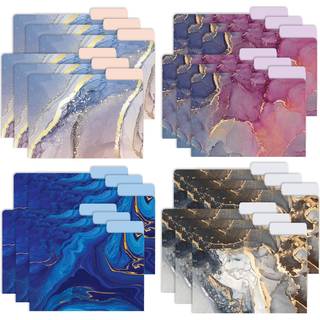 Globale trykte produkter Deluxe Designer Trykt filmapper 1/3 CUT TAB ASSARTED POSITIONS Letter St?rrelse 24/pk (marmor)