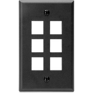 Leviton 410806EP (41080-6EP) Quickport Single-Gang 6-Port Wallplate (sort)