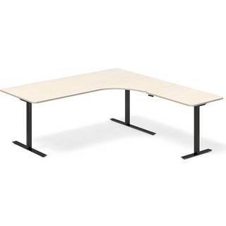 Hæve-sænkebord DNA, Birk 2000x2000 mm Højre 3-ben/Sort