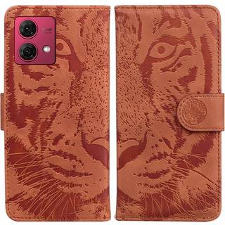 SKALO Motorola Moto G84 5G Tegnebog med tigerpræg - Brun