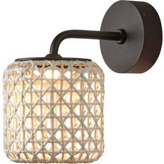 Bover Nans A LED udendørs væglampe, beige, Ø 16,7 cm