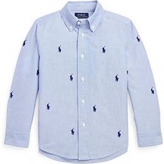 Polo Ralph Lauren Kids Logo embroidered cotton Oxford shirt - blue - Y 4