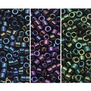 Miyuki delica fr?perler bundt: st?rrelse 11/0 bl? iris db002 gr?n iris db003 lilla iris db004 - 3 r?r p? 7,2 gram ea