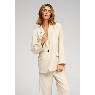 Oversized Blazer - Beige - S - TeeShoppen