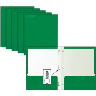Better Office Products 25-Pack Glossy Green 8,5 x 11-tommer filmapper med 3 metalspids brevst?rrelse