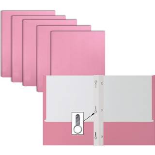 Better Office Products Pink Paper 2 Pocket Mapper med Prongs 50 Pack Matte Tekstur Letter St?rrelsespapirmapper 50 Pack med 3 Metal Prong Fastene