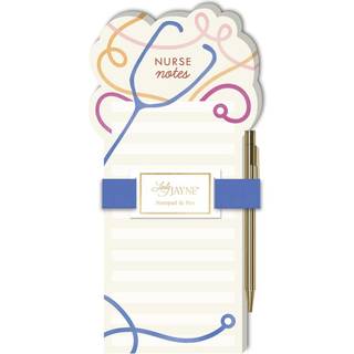 Lady Jayne Diecut Notepad med Pen Nurse Notes Stethoscope Cream (13050)