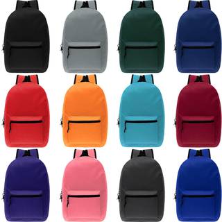 Moda West 24 Pack - 19 tommer grundl?ggende engros rygs?kke i 12 forskellige farver - bulk sag af bogtasker