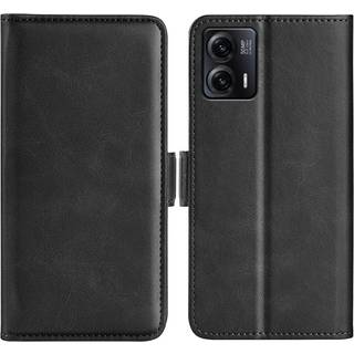 SKALO Motorola Moto G73 5G Premium Wallet Flip Cover - Sort