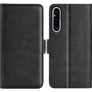 SKALO Sony Xperia 1 V Premium Wallet Flip Cover - Sort