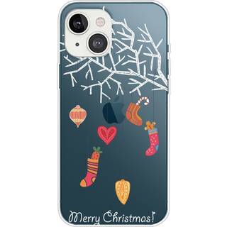 iPhone 13 Plastik Jule Cover - Gennemsigtig - Julesokker