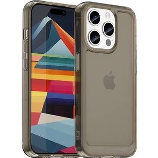 SKALO iPhone 15 Pro Transparent TPU Metal Buttons Cover - Grå