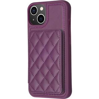 SKALO iPhone 15 Quiltet Cover med Pung - Mørk lilla