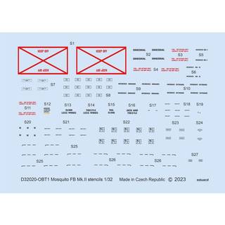 Mosquito FB Mk.II stencils 1/32 for TAMIYA