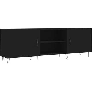tv-bord 150x30x50 cm konstrueret træ sort