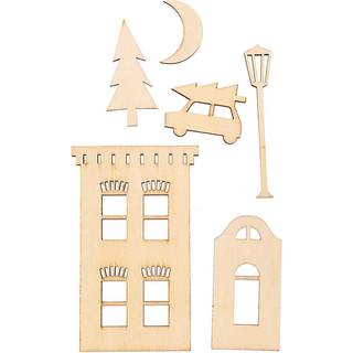 Holzdeko-Set Stadt für XL-Dekohaube