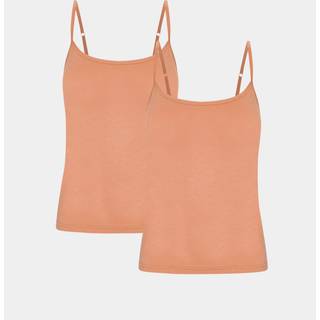 2 stk tan bambus top med tynde stropper fra Copenhagen Bamboo, S