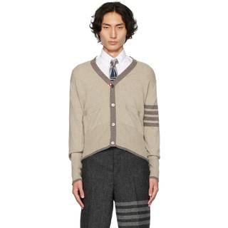 Thom Browne 4-Bar cashmere cardigan - beige - XXL