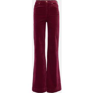 7 For All Mankind High-rise velvet flared pants - red - 26