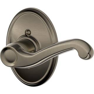 Schlage Flair Högerhänt spak med Wakefield Trim icke-svängande lås antik tenn (F170 FLA 620 WKF RH)