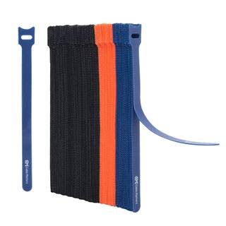 Kabel Matters 100-Pack 8-tommer kroge-og-sl?jfe Genanvendelige tr?db?nd/kabelb?nd med 42 lbs Tr?kstyrke-Flerfarvet sort bl? og orange ledningsb?n