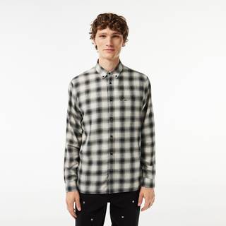 Lacoste Check Long Sleeved Shirt Black