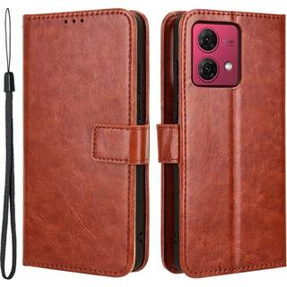 SKALO Motorola Moto G84 5G Flip Cover m. pung i PU-læder - Brun