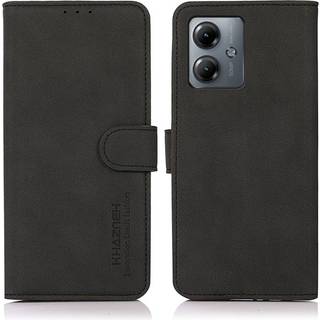 SKALO Motorola Moto G14 KHAZNEH Pungetui i PU-læder - Sort