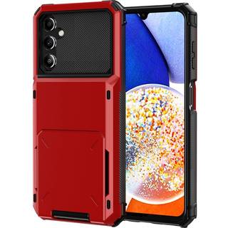 SKALO Samsung A34 5G Armor Cover kortholder - Rød