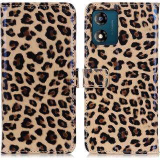 SKALO Motorola Moto E13 4G Leopard pungetui i PU-læder