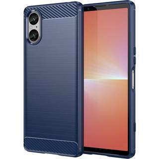 SKALO Sony Xperia 5 V Armor Carbon Stødsikker TPU-cover - Blå