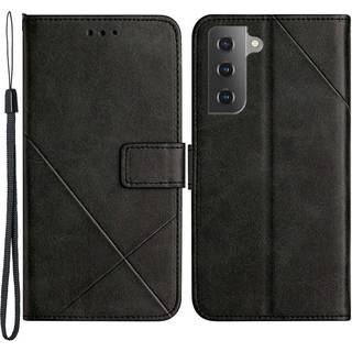 SKALO Samsung S23 PU læderpung med prægning - Sort
