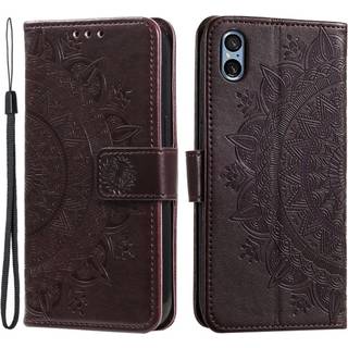SKALO Sony Xperia 5 V Mandala Flip Cover - Brun