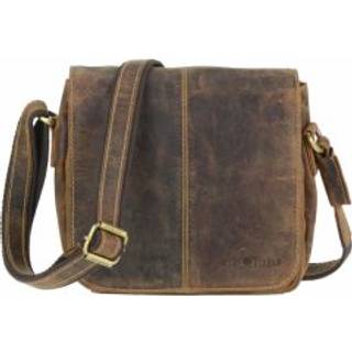 Umhängetasche Leder 24x21cm "Vintage" antikbraun 1724-25 | Greenburry.de