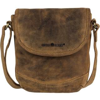 Schultertasche Leder 19x21cm "Vintage" antikbraun 1699-25 | Greenburry.de