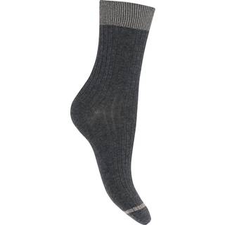 MP Denmark Erina uld rib sokker i Dark Grey Melange til kvinder