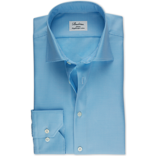 Stenströms Lyseblå Skjorte i hanefjedsmønstret twill | Herre |Herreskjorter | Slimline | Størrelse: 41 | Lyseblå | Solid | Lange Ærmer