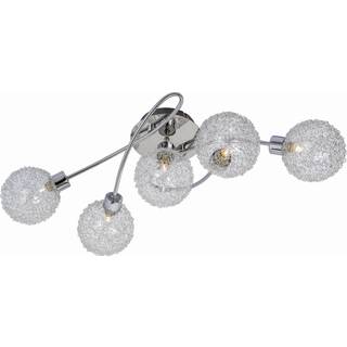 Lindby loftlampe Ticino, 65 cm, 5 lyskilder, metal, glas